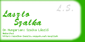 laszlo szalka business card